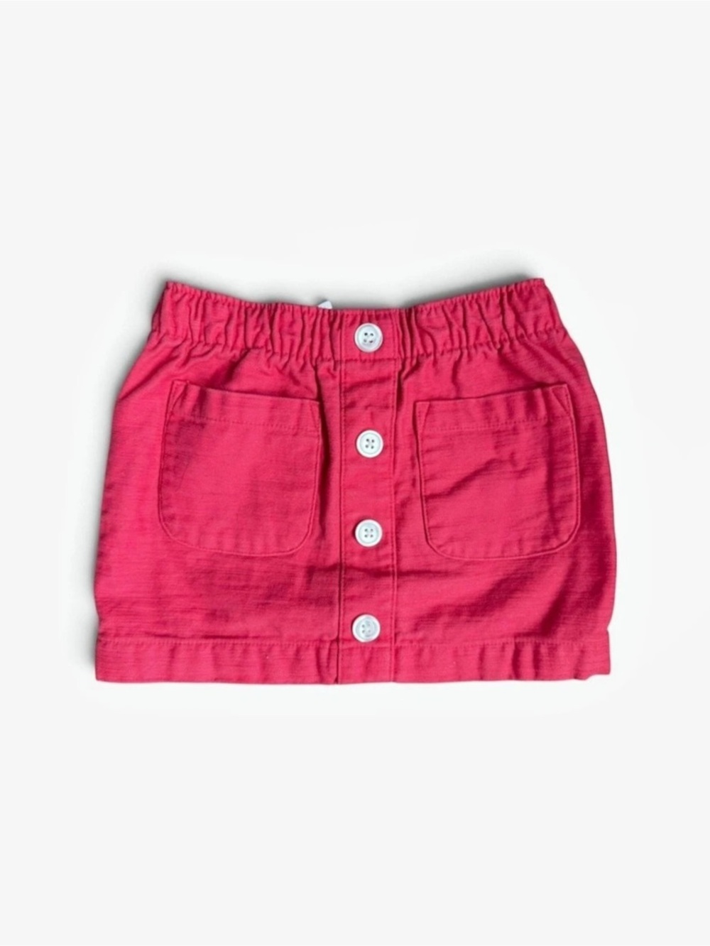 Pink Button-Front Mini Skirt